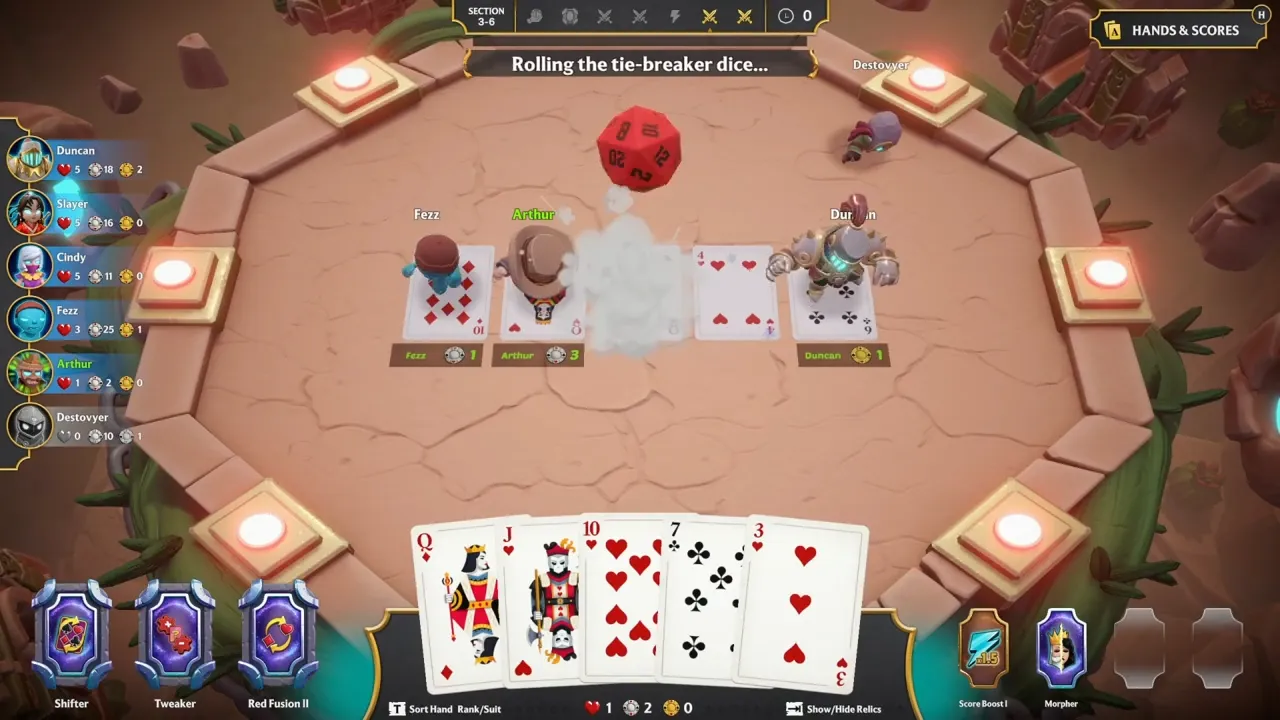 A bid tie, settled by the dice